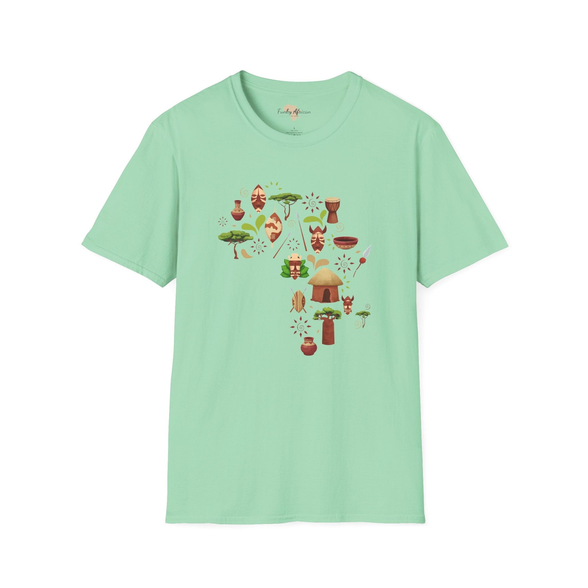 African map unisex softstyle tee Funky African