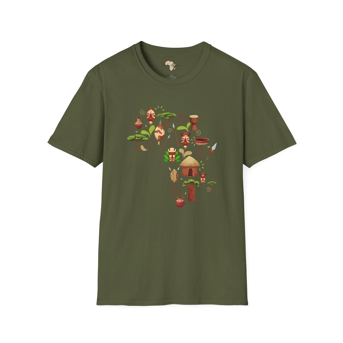 African map unisex softstyle tee Funky African