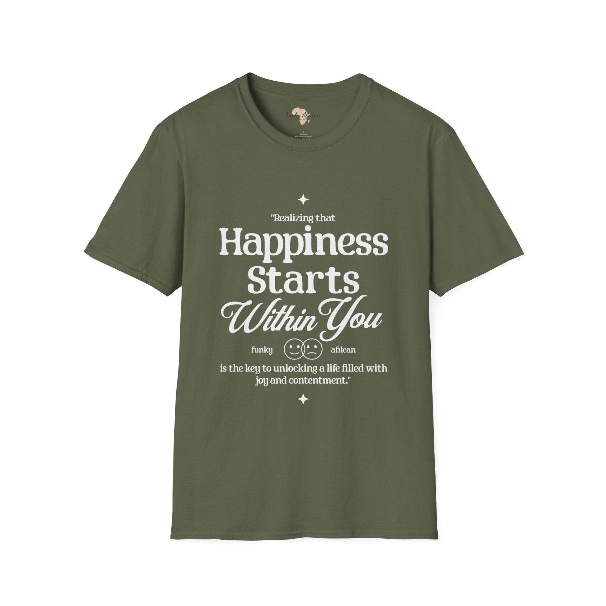 Happiness starts from within unisex softstyle tee Funky African