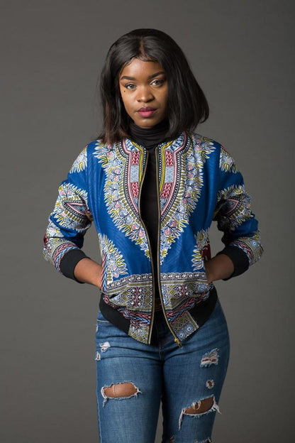 African printed short coat women