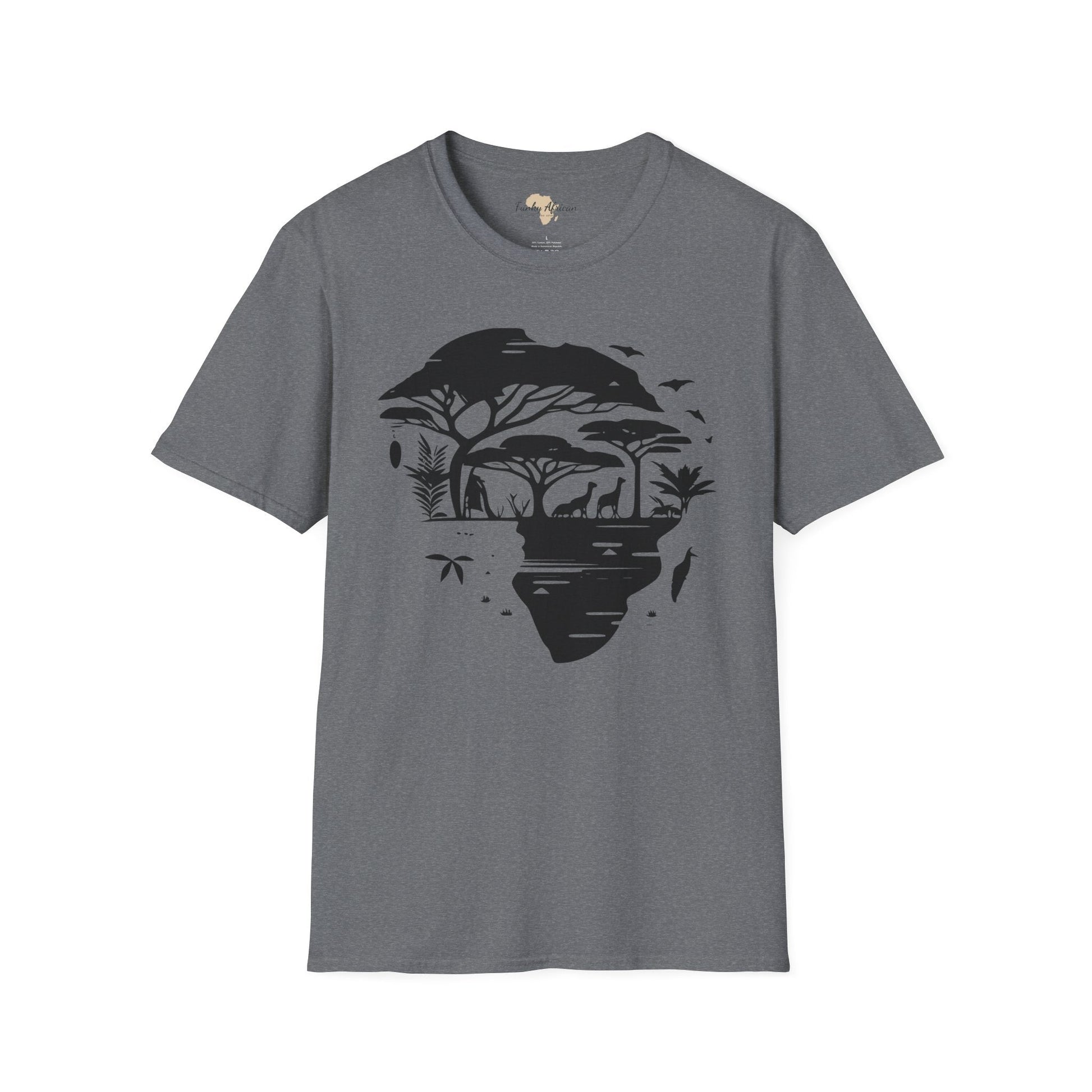 African map graffiti unisex softstyle tee Funky African
