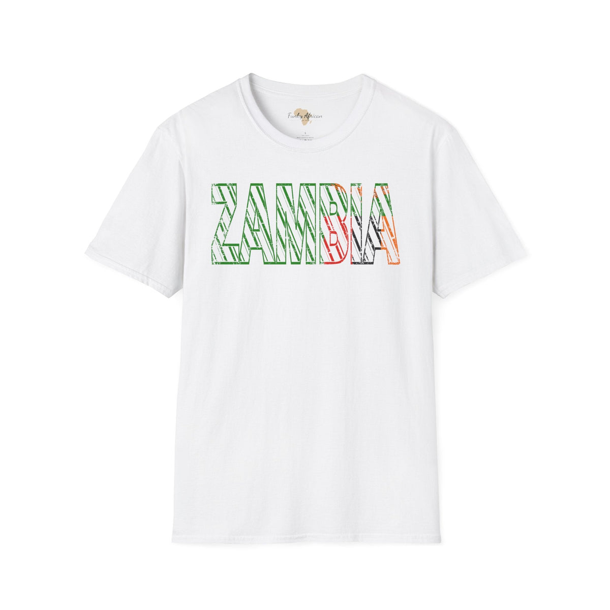 Zambia text unisex softstyle tee Funky African