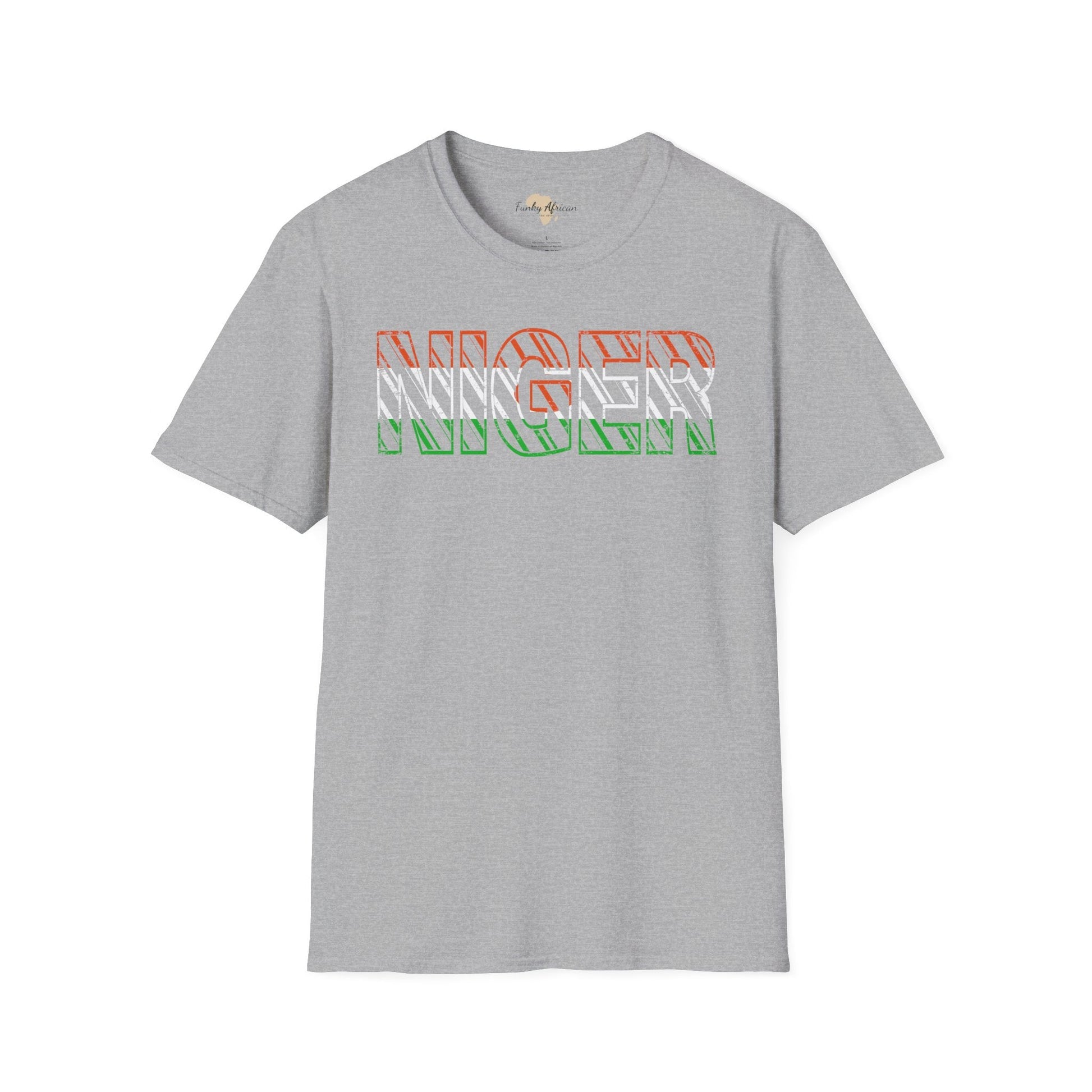 Nigerien text unisex softstyle tee Funky African