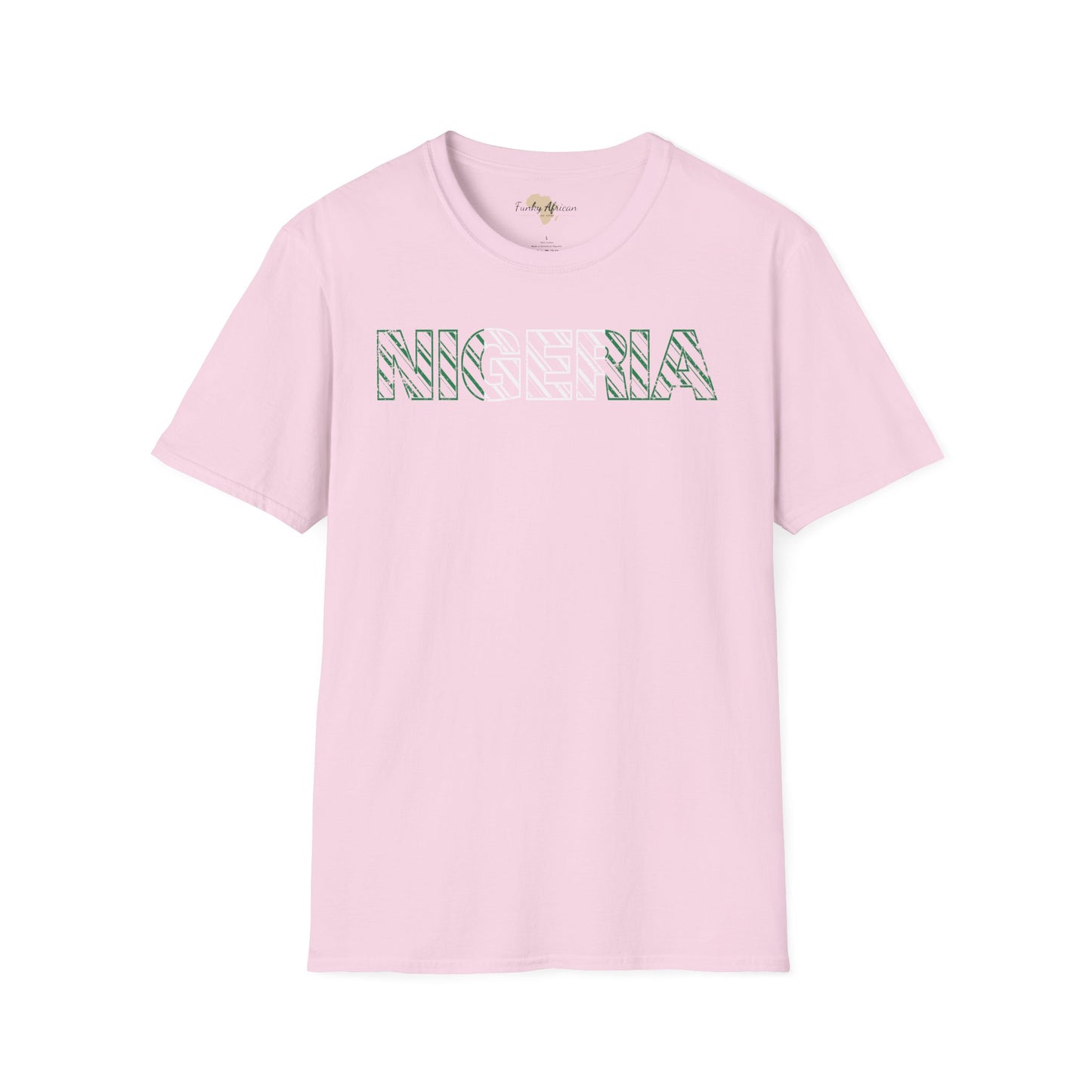 Nigeria text unisex softstyle tee