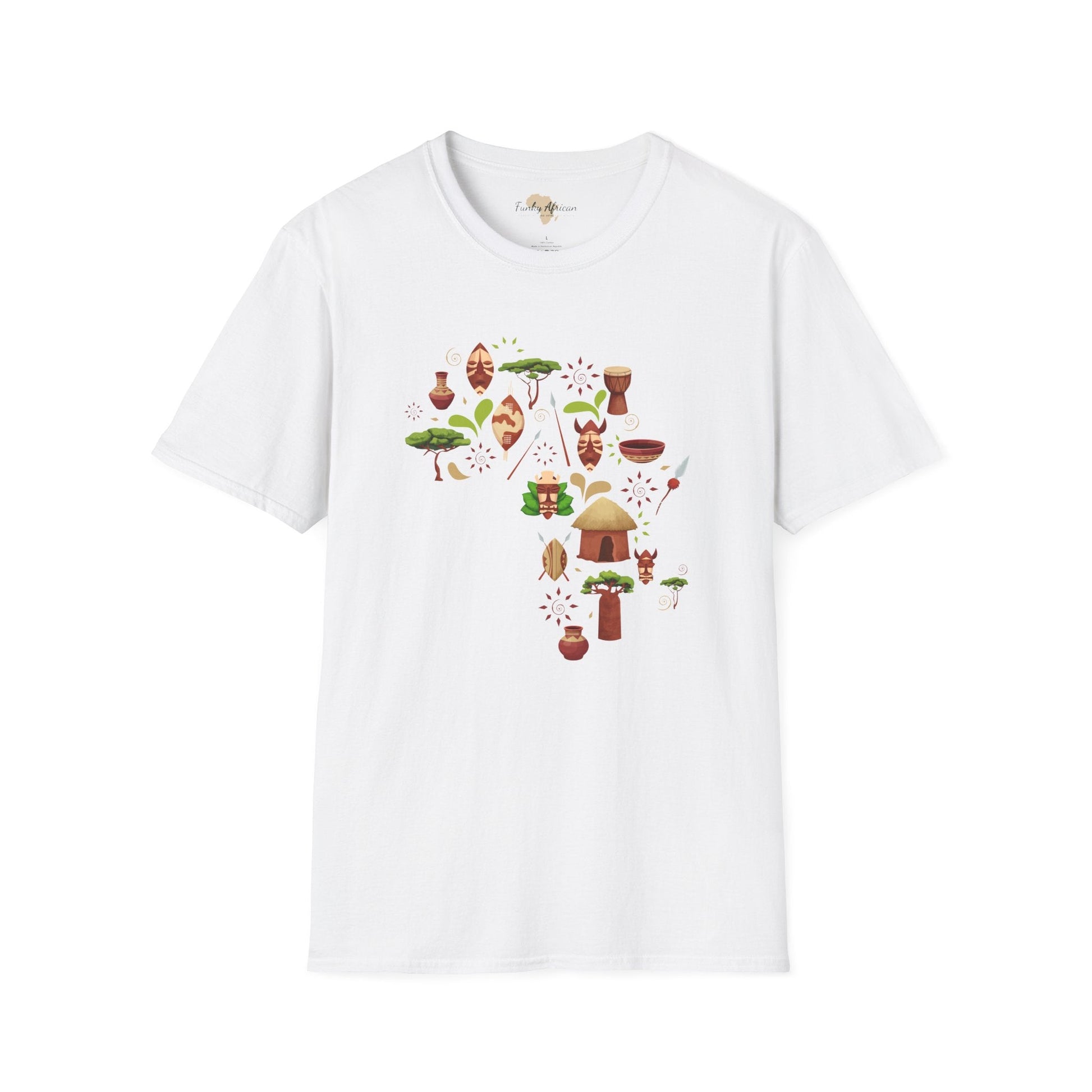 African map unisex softstyle tee Funky African