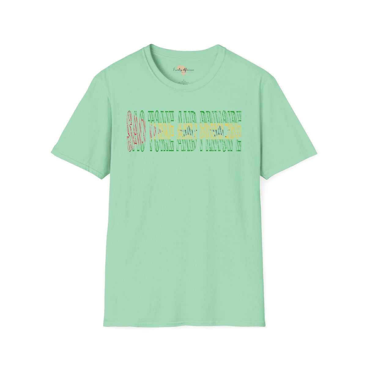 São Tomé and Príncipe text unisex softstyle tee Funky African