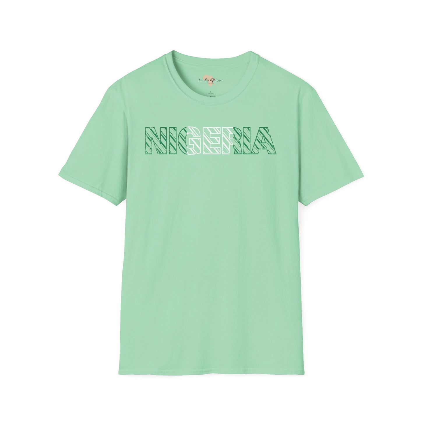 Nigeria text unisex softstyle tee