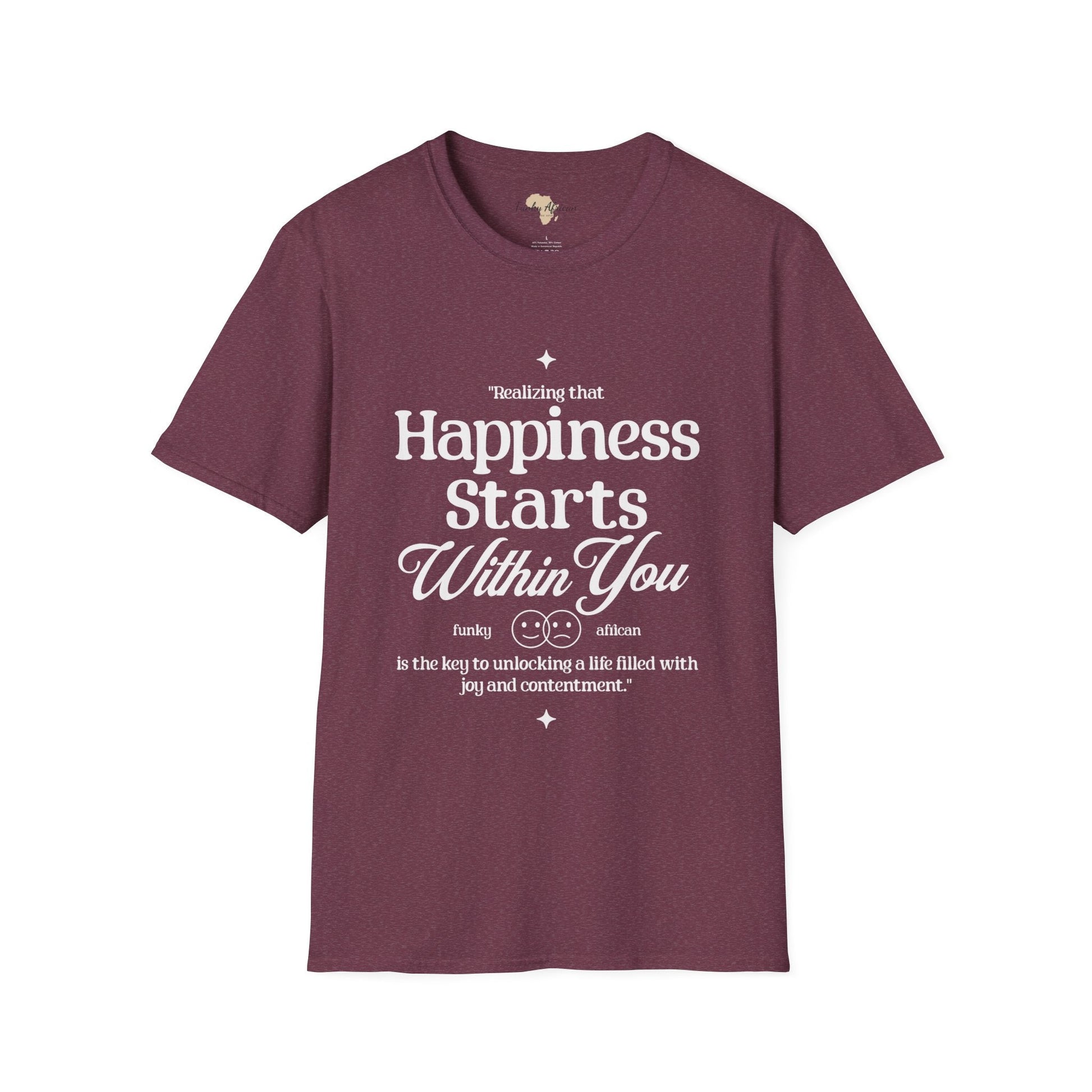 Happiness starts from within unisex softstyle tee Funky African