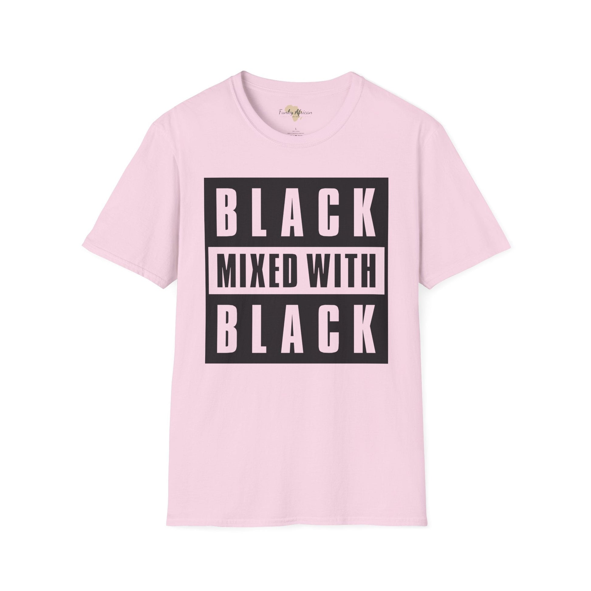 Black mixed with black unisex softstyle tee Funky African