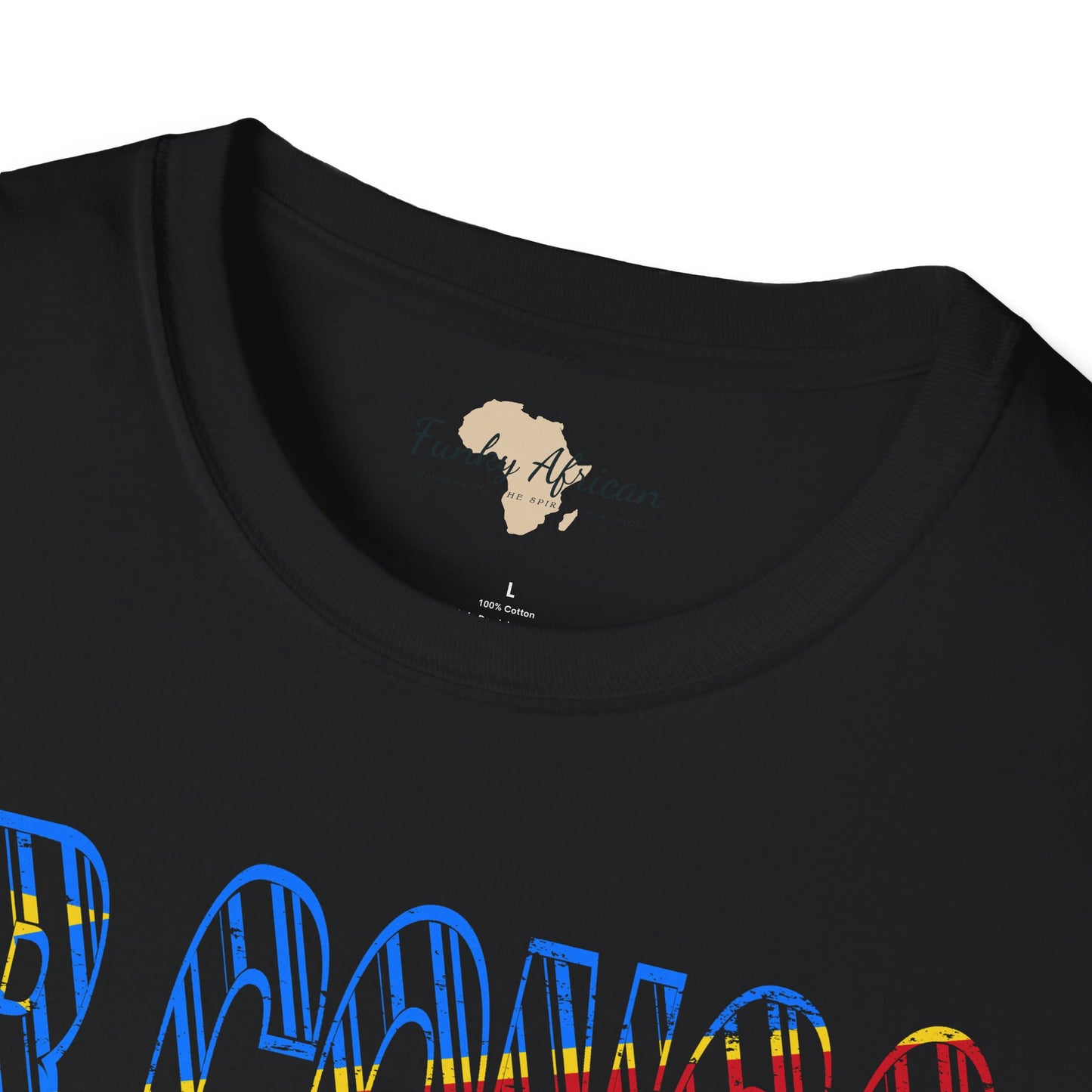 DR Congo text unisex softstyle tee