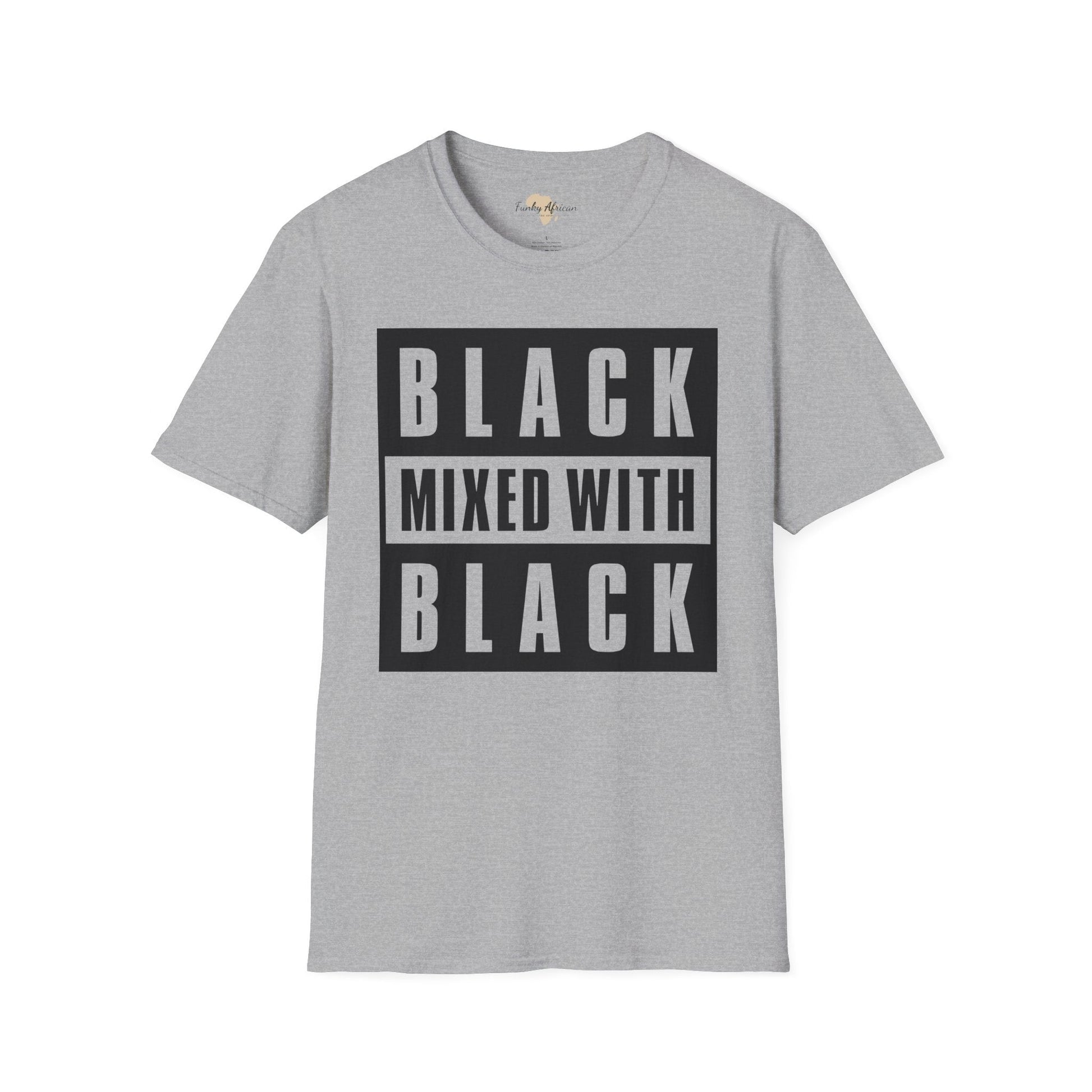 Black mixed with black unisex softstyle tee Funky African
