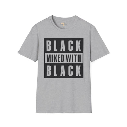 Black mixed with black unisex softstyle tee