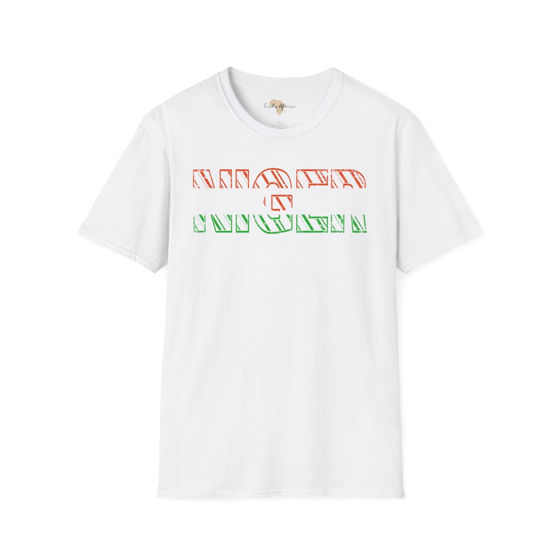Nigerien text unisex softstyle tee Funky African