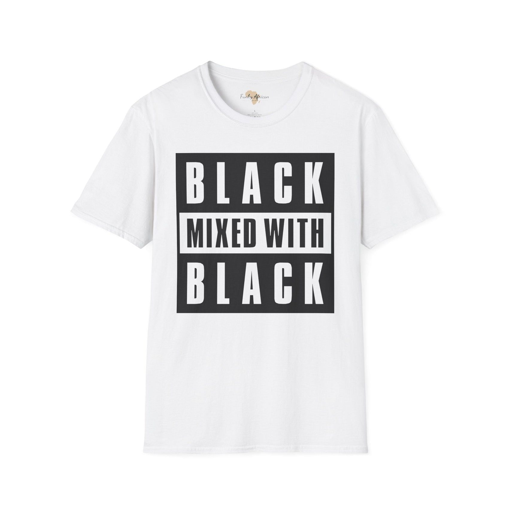 Black mixed with black unisex softstyle tee Funky African