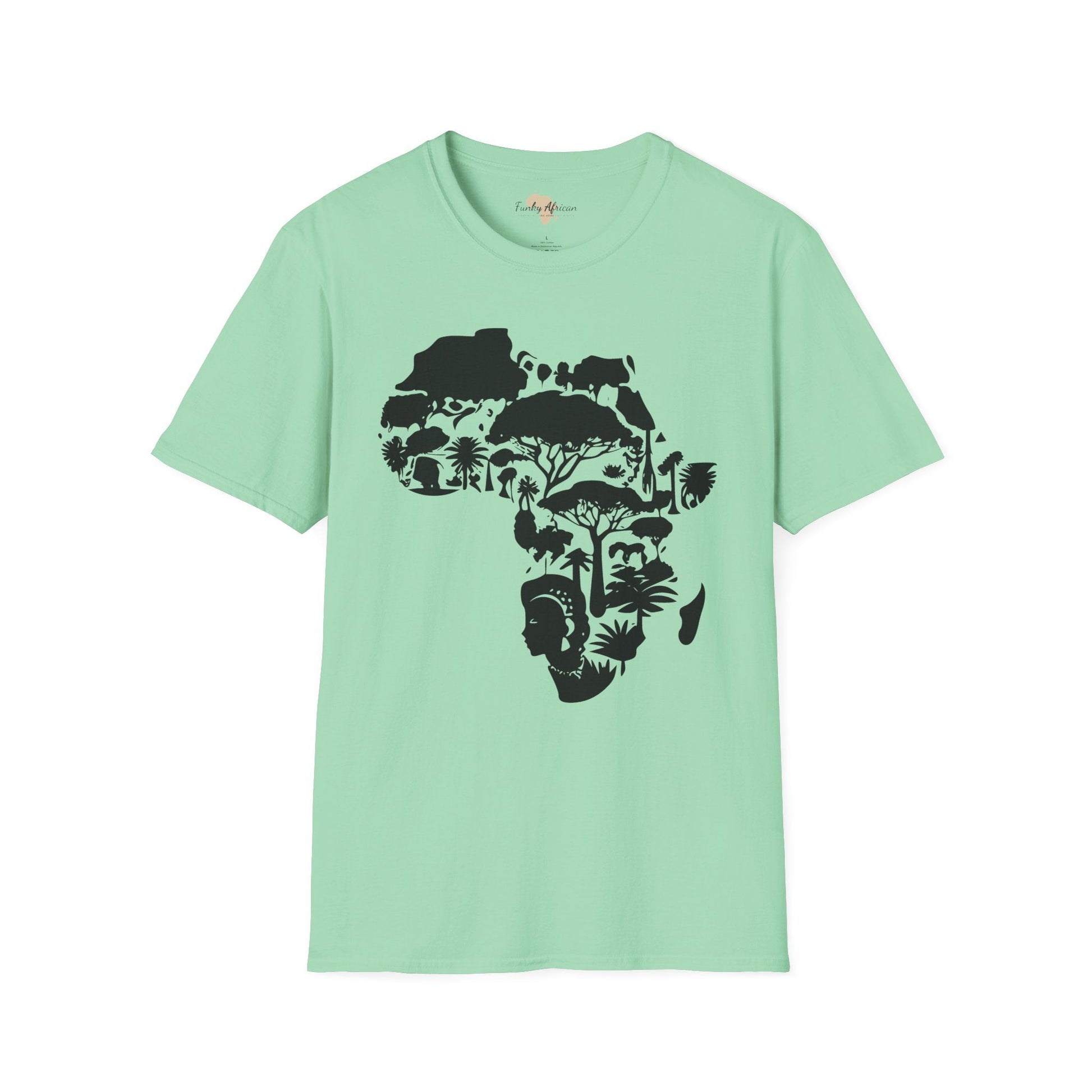 African map unisex softstyle tee Funky African