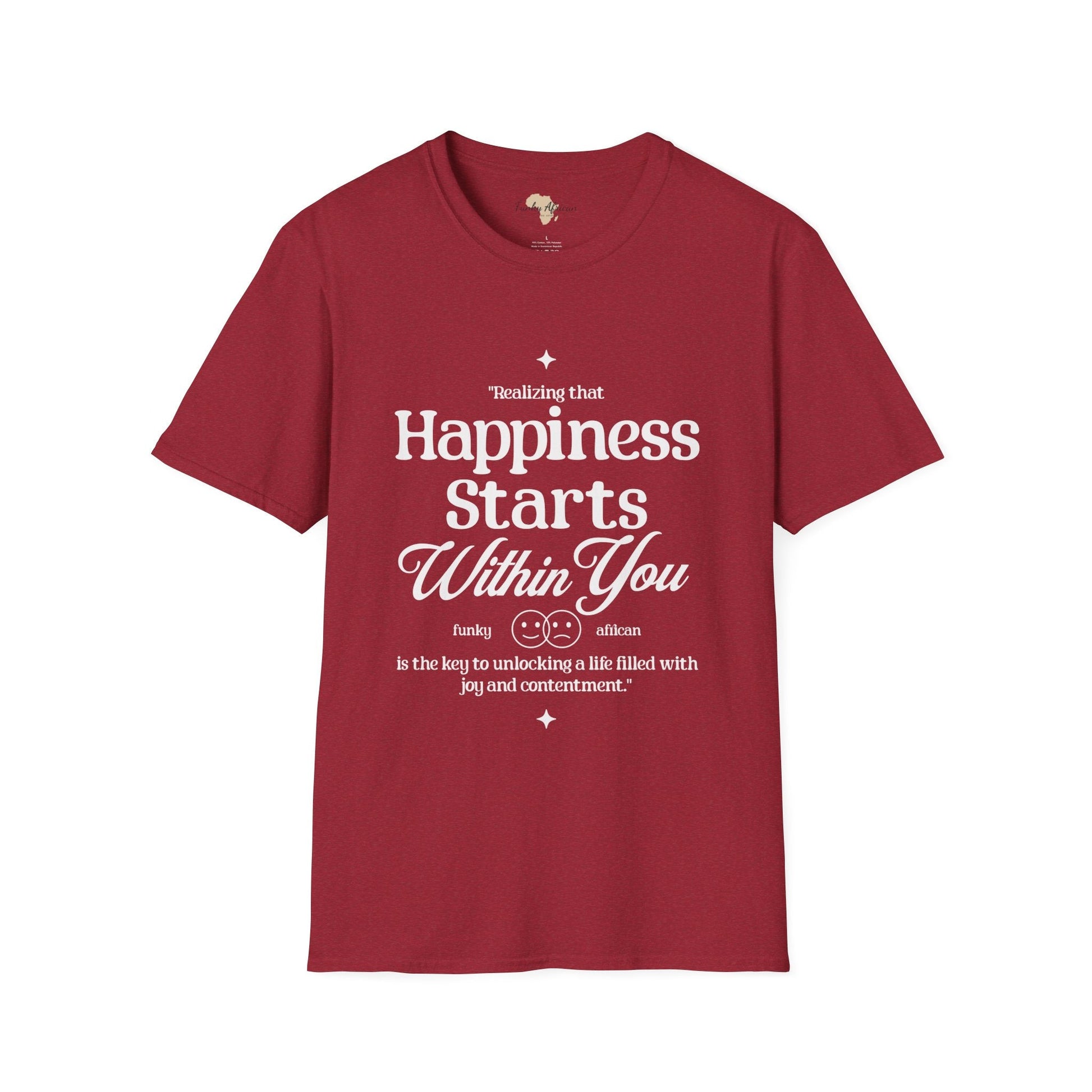 Happiness starts from within unisex softstyle tee Funky African