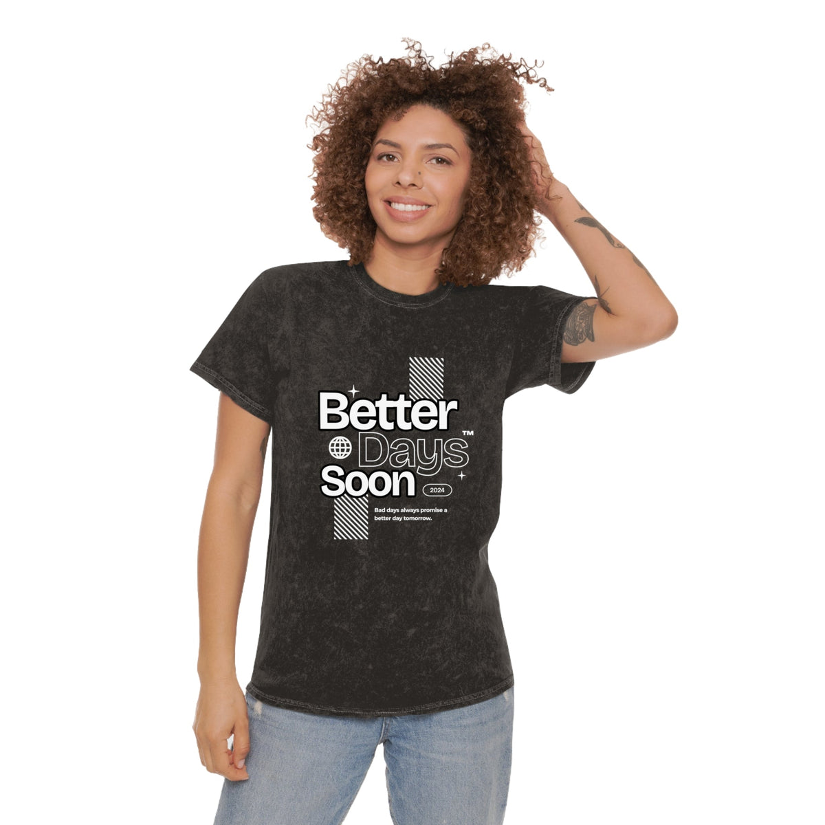 Better days soon unisex wash tee Funky African