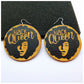 African black queen round earrings Funky African