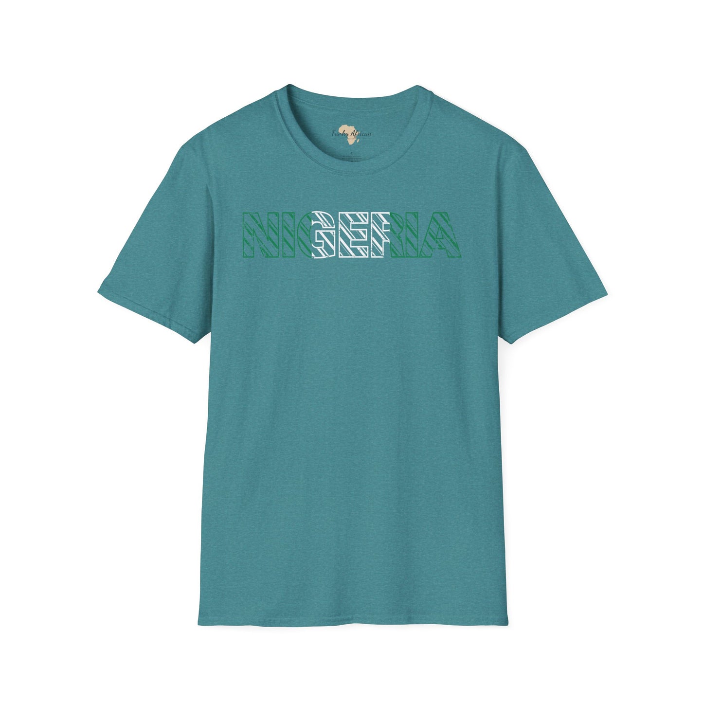 Nigeria text unisex softstyle tee