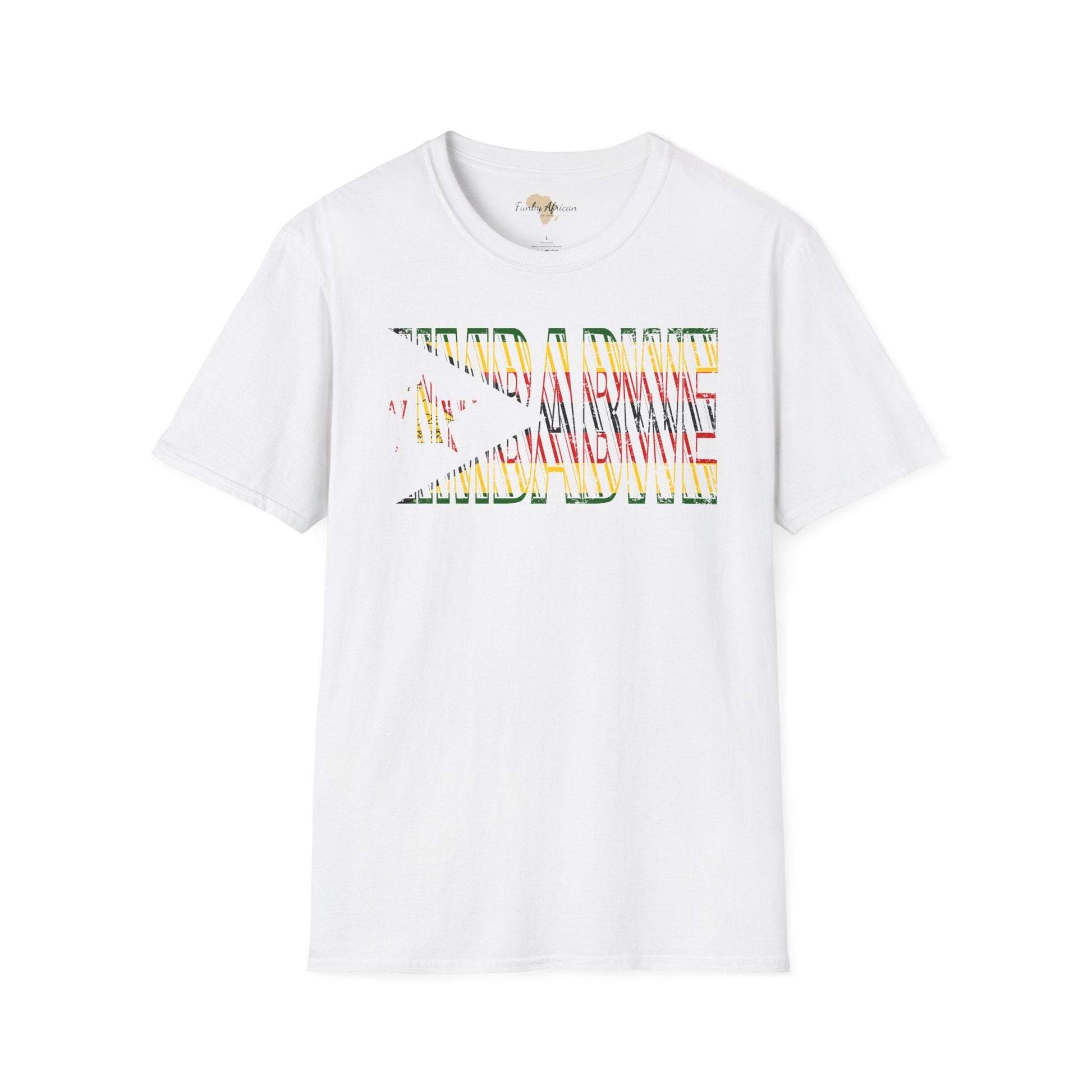 Zimbabwe text unisex softstyle tee Funky African