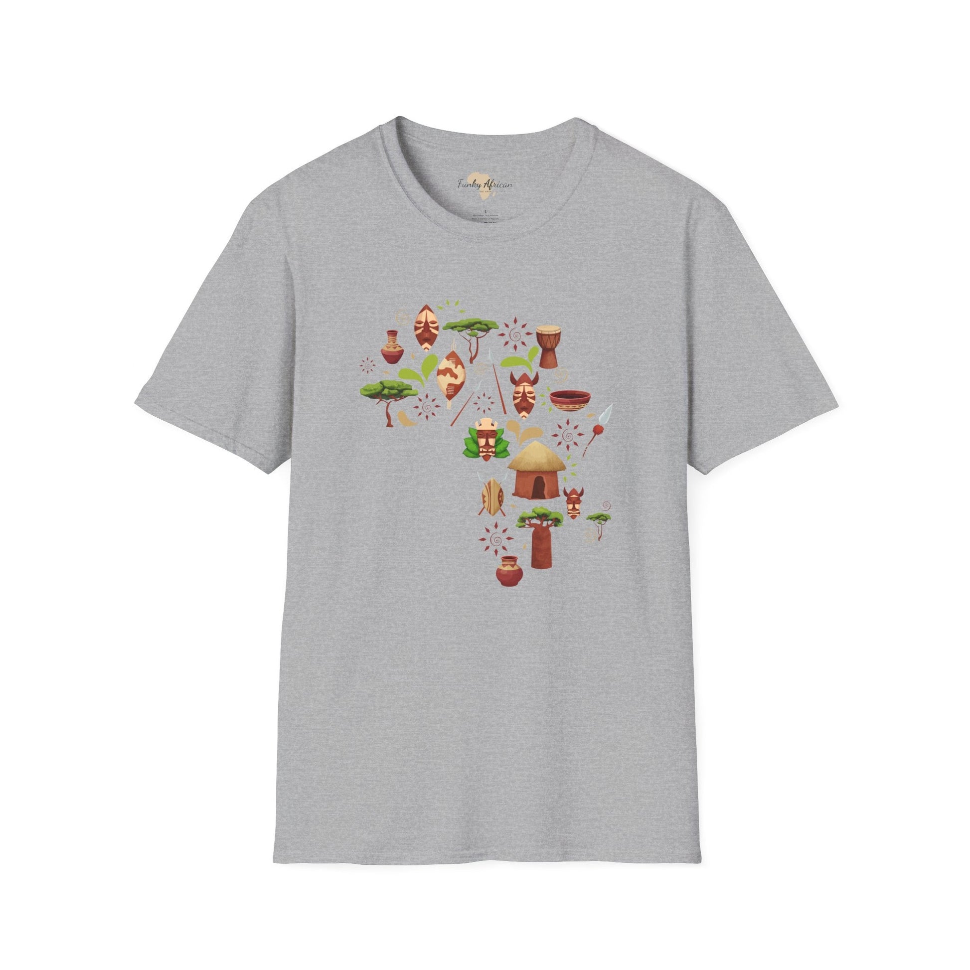 African map unisex softstyle tee Funky African