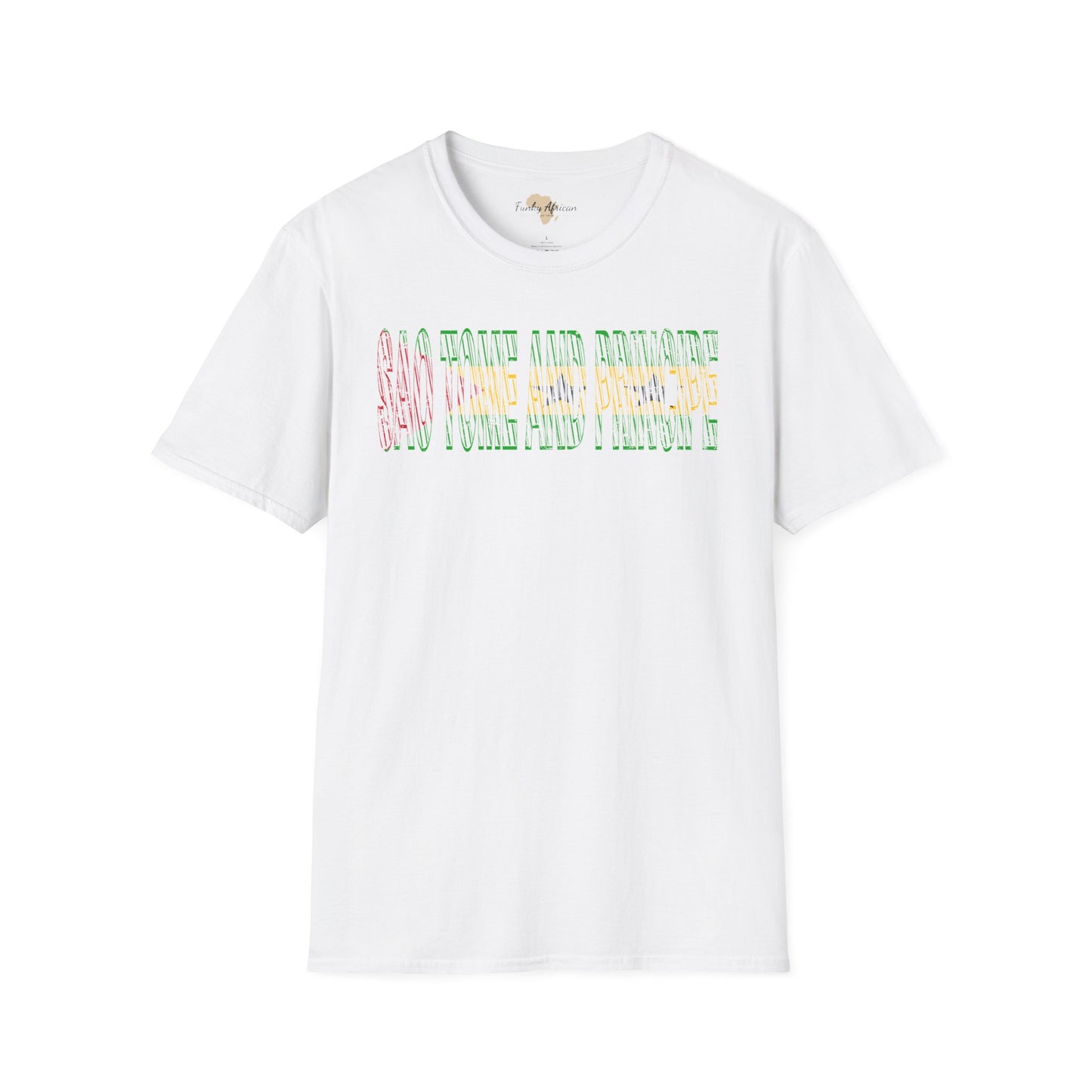 São Tomé and Príncipe text unisex softstyle tee