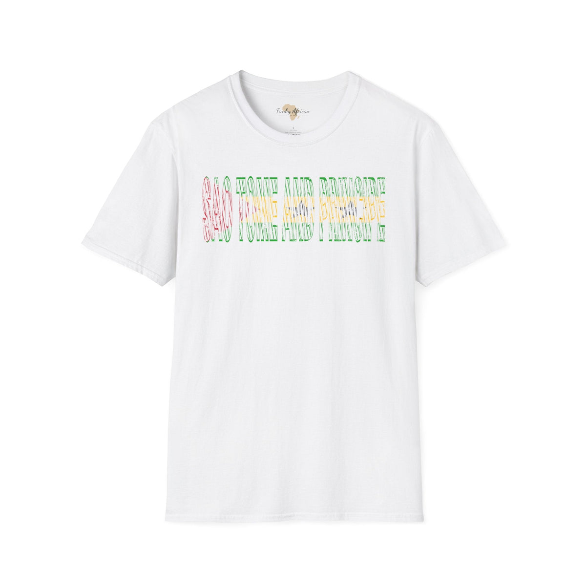São Tomé and Príncipe text unisex softstyle tee Funky African