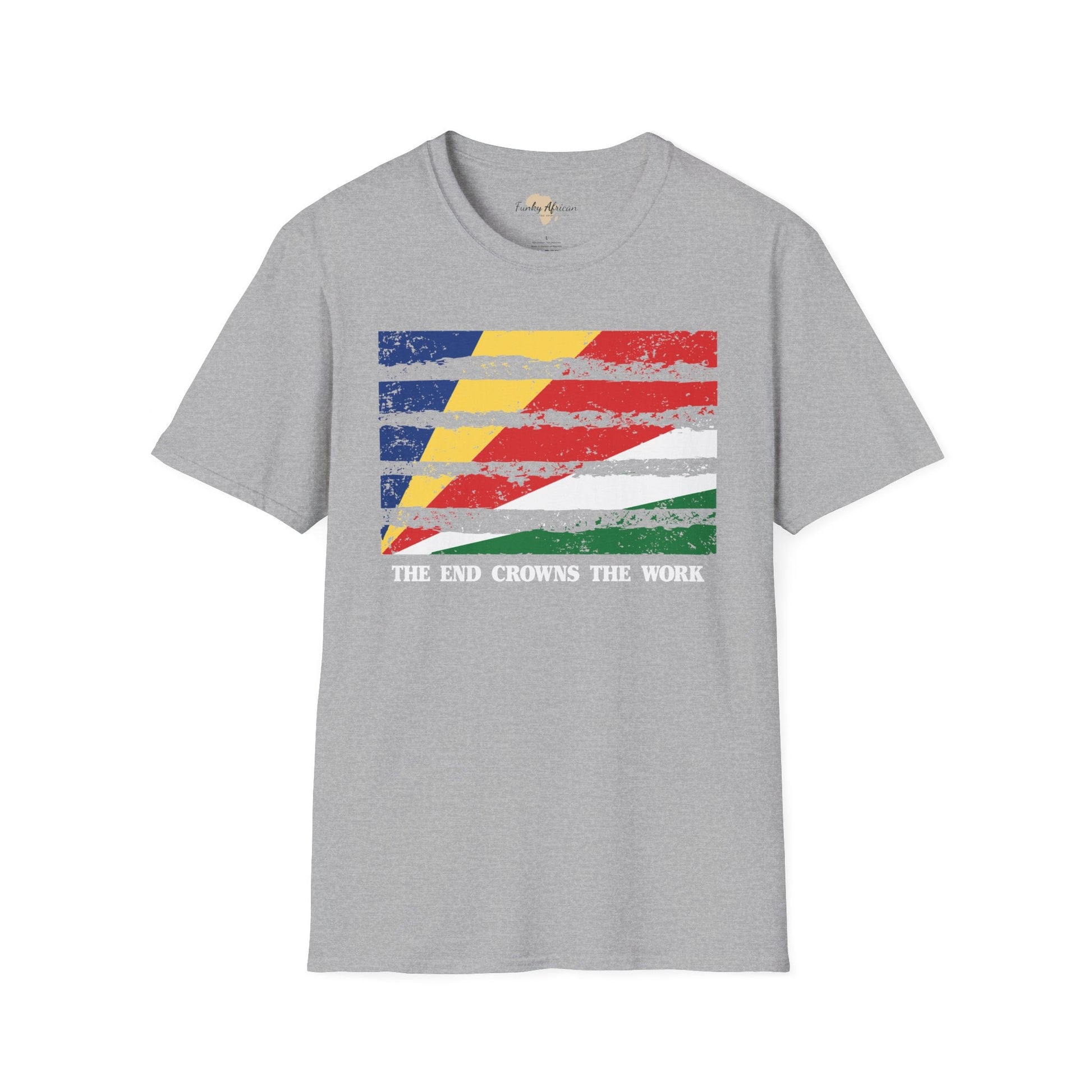 Seychelles strip unisex softstyle tee Funky African