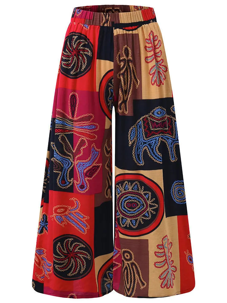 African Ethnic Style Ladies Loose Casual Pants Funky African