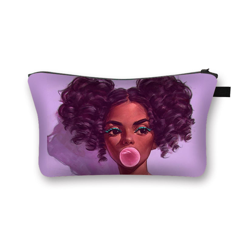 African girl cosmetic bag