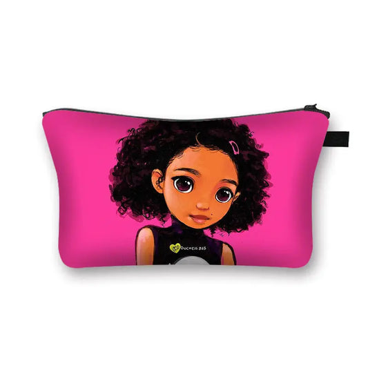 African girl cosmetic bag Funky African