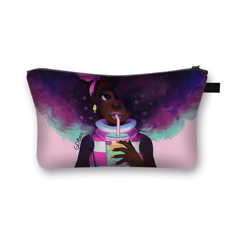 African girl cosmetic bag