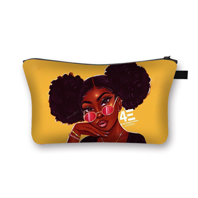 African girl cosmetic bag