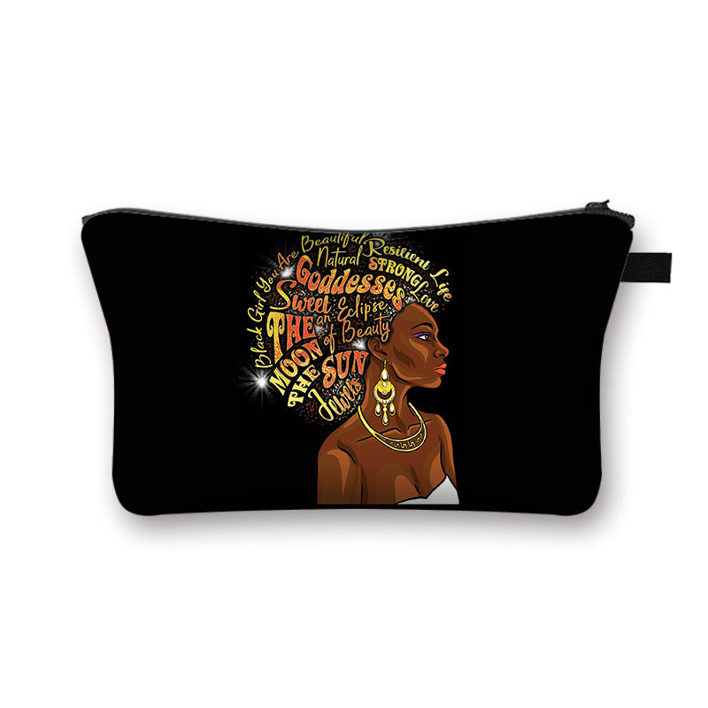 African girl cosmetic bag