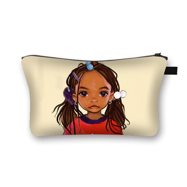 African girl cosmetic bag