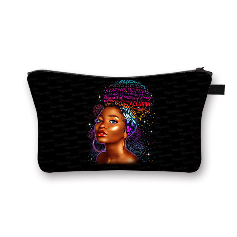 African girl cosmetic bag