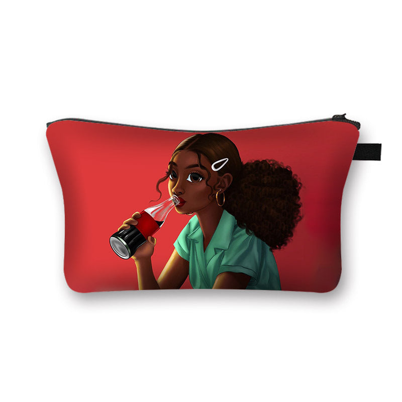 African girl cosmetic bag