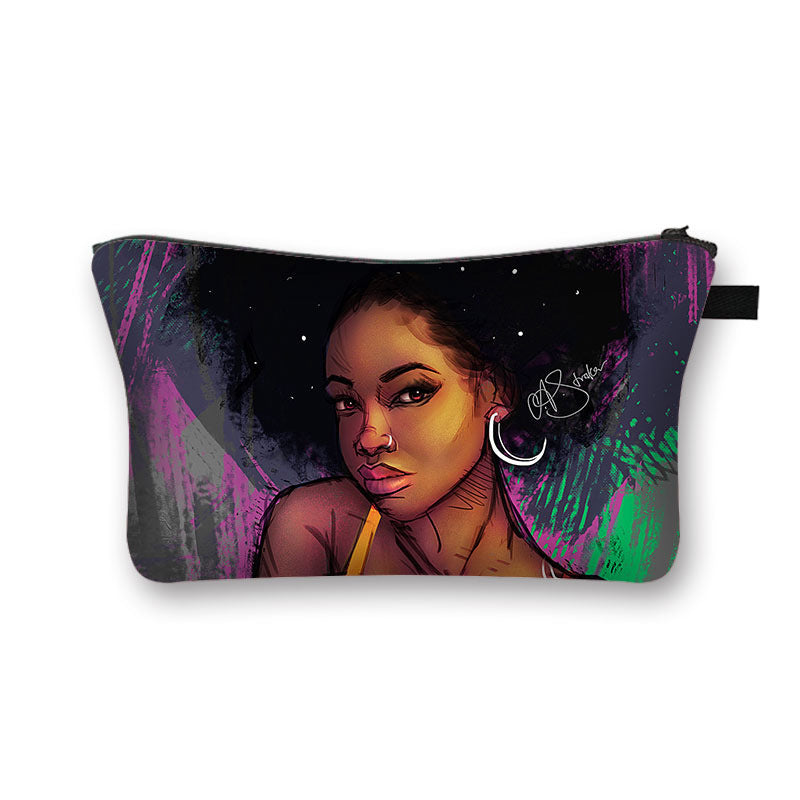 African girl cosmetic bag