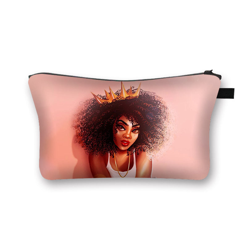 African girl cosmetic bag