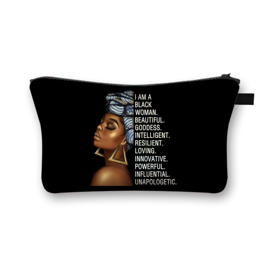 African girl cosmetic bag