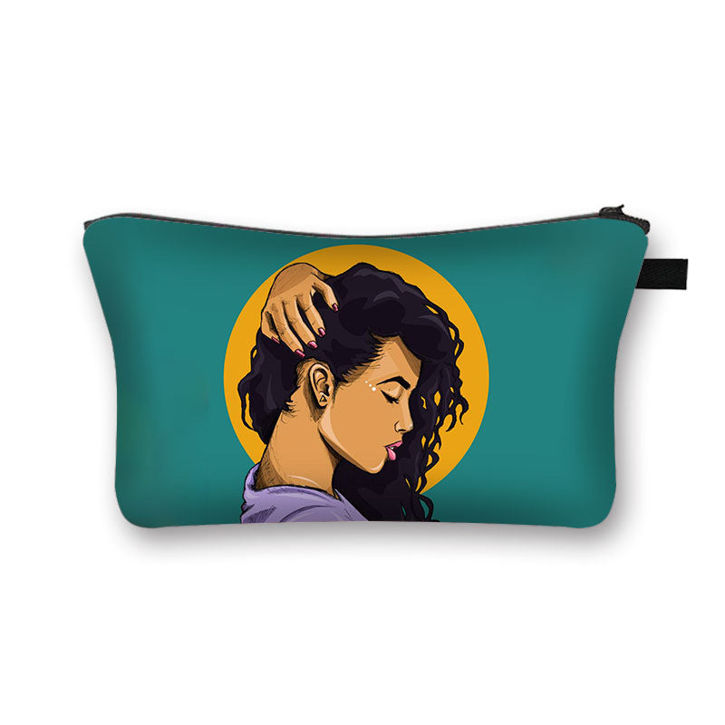 African girl cosmetic bag