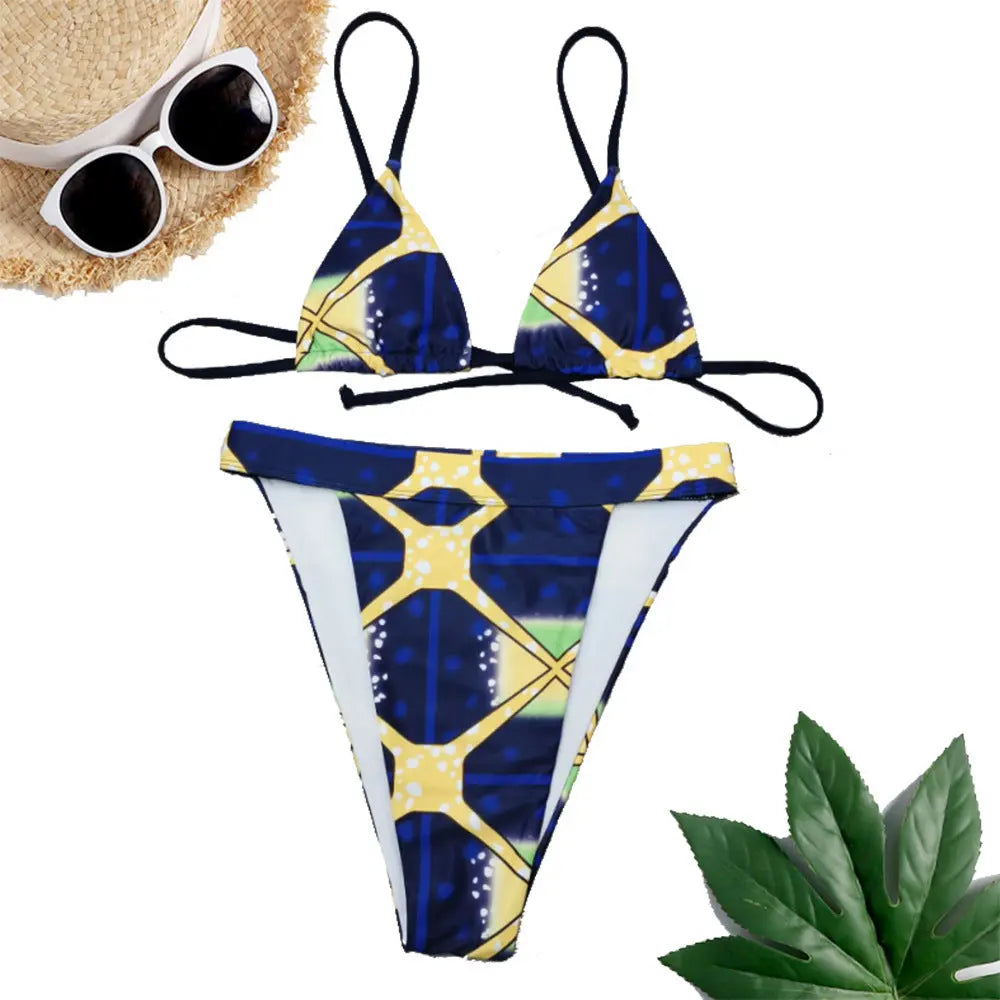 African Print Bikini Suit Funky African