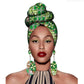 African Headscarves And Earrings 2 Pieces Funky African
