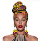 African Headscarves And Earrings 2 Pieces Funky African