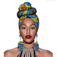 African Headscarves And Earrings 2 Pieces Funky African