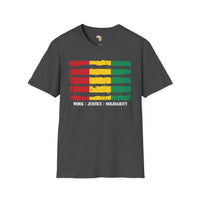 Guinean strip unisex softstyle tee Funky African