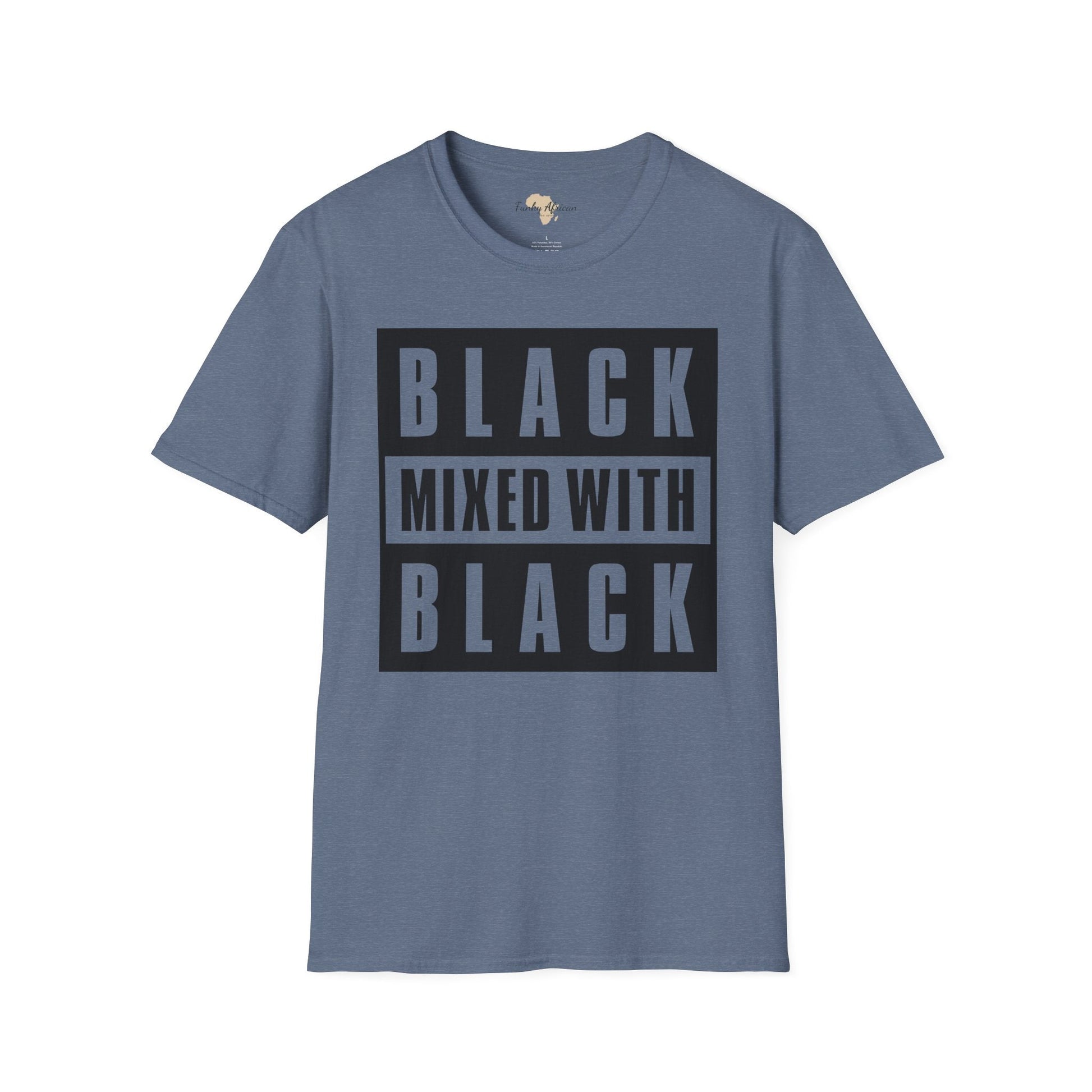 Black mixed with black unisex softstyle tee Funky African