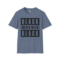 Black mixed with black unisex softstyle tee Funky African