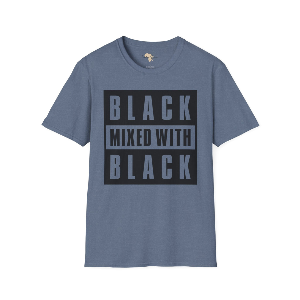 Black mixed with black unisex softstyle tee Funky African