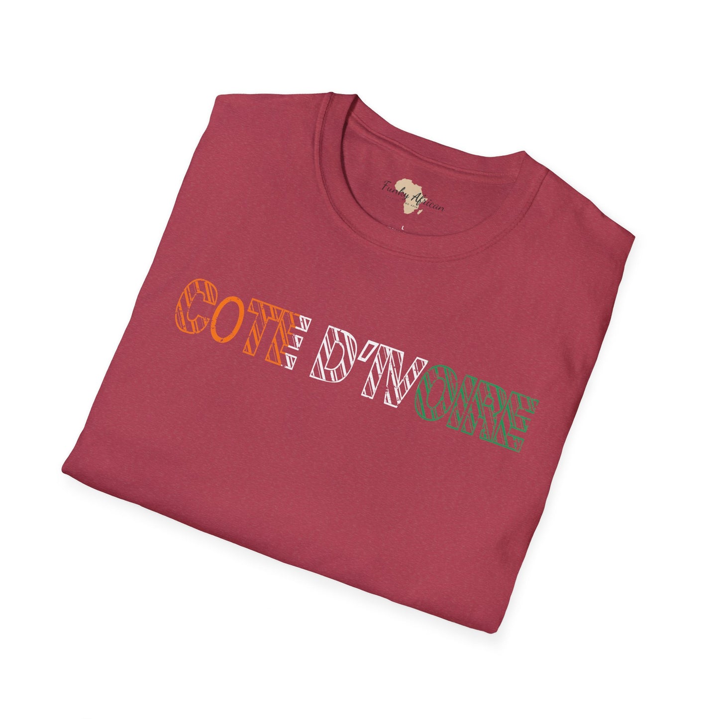 Côte d'Ivoire text unisex softstyle tee